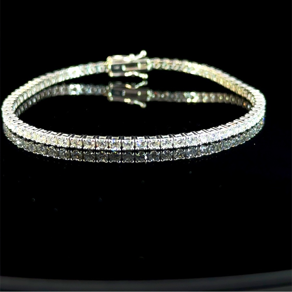 3.5 carat lab grown CVD diamond Tennis Bracelet 14k white gold 12gr EF/VVS2 VS1